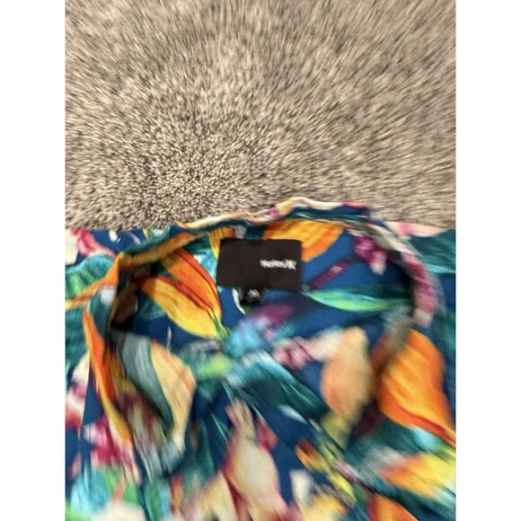 Hurley Men’s Hawaiian Button Up Short Sleeve Shirt Medium EUC - Picture 5 of 5